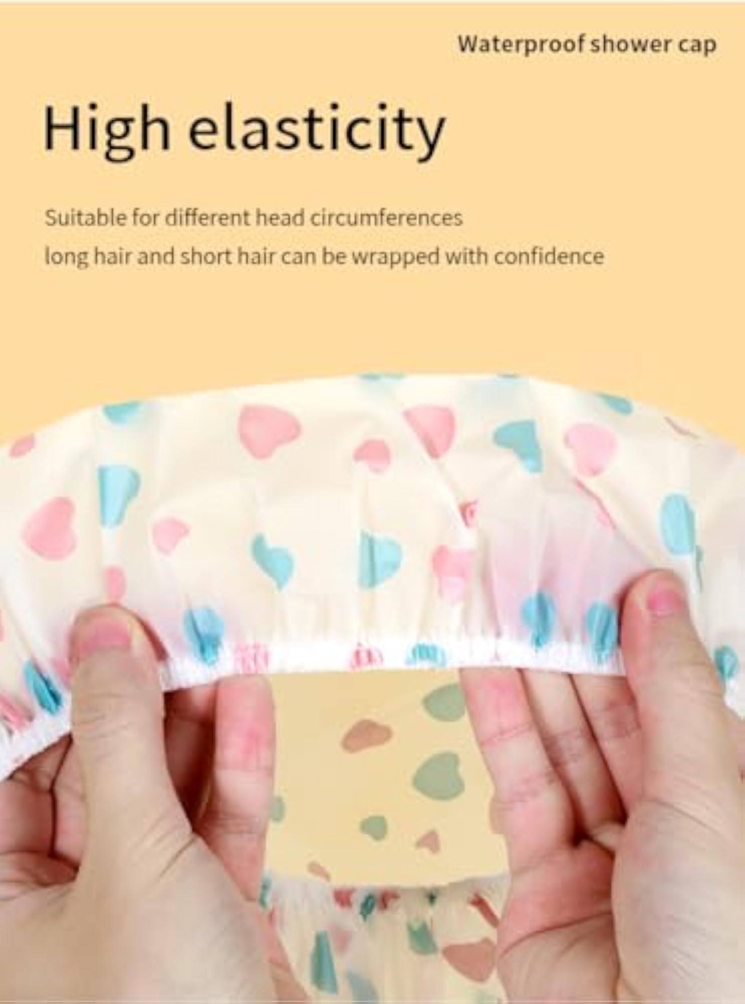 Reusable 3 Pcs Waterproof Elastic Shower Hair Cap Set
